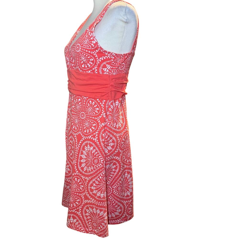 Patagonia Bandha Summer Sundress, Coral Pink Floral Geometric Print, Medium - Picture 5 of 9
